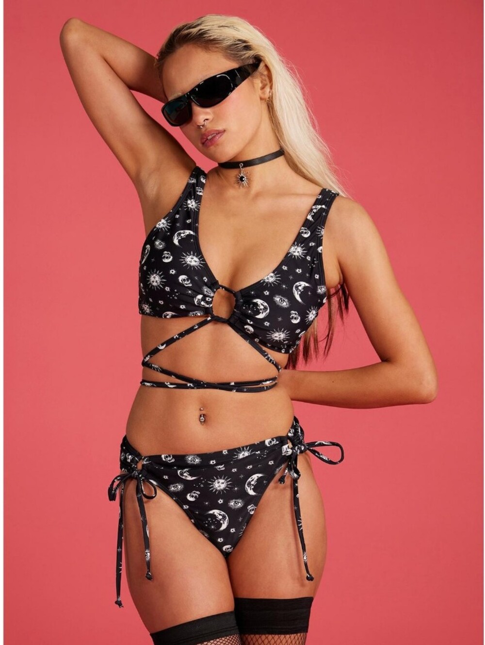 Celestial Skull Triangle Swim Top - Medium